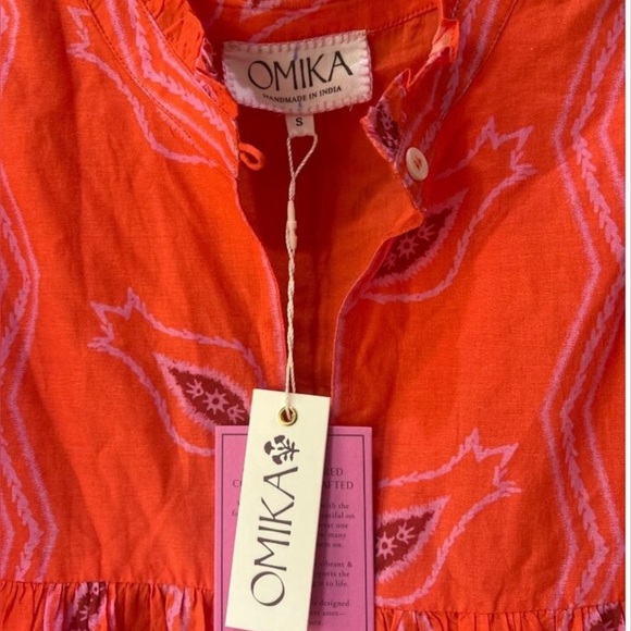 OMIKA Wren Midi Dress, In Papaya, NWT, Small, Current Season 25’, $348MSRP - Picture 7 of 7